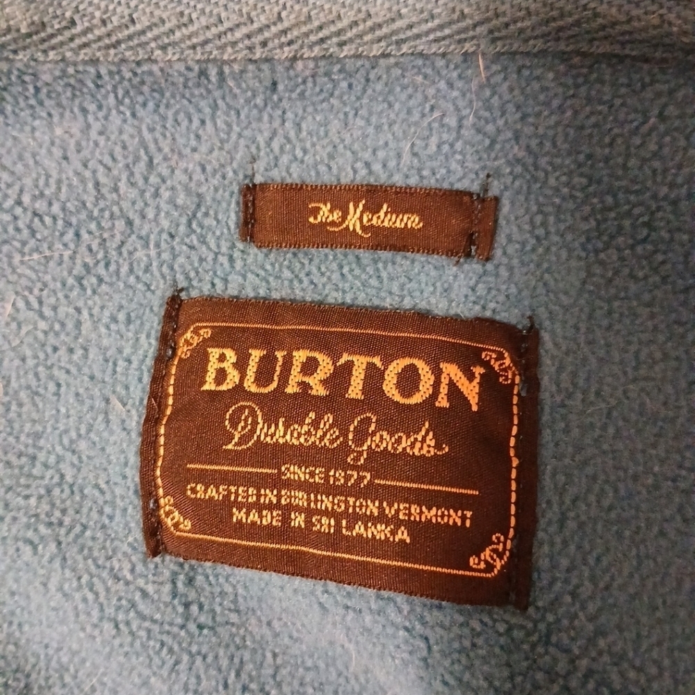 Burton WB Peak Zip Striped Cool Weather Hoodie Spell-Out Pockets Size MEDIUM - Picture 7 of 10